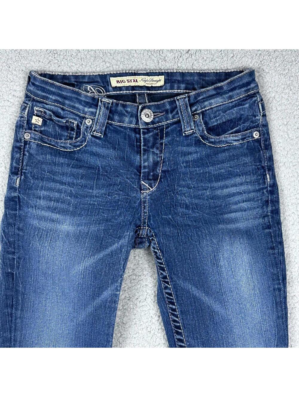 Big Star Womens Kayla Straight Jeans Size 25 R Legendary Blue 5-Pockets Denim - Picture 5 of 15